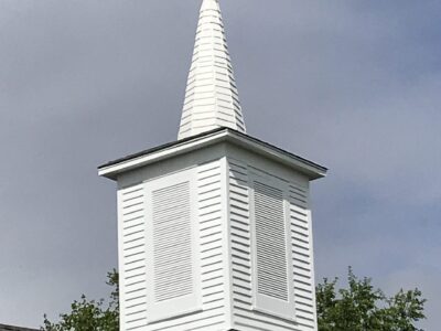 The restored steeple May 20, 2018